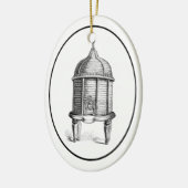 ヴィンテージの旧式な蜂のSkepによって編まれるミツバチの巣のバスケット セラミックオーナメント (左)