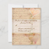 ヴィンテージの旧式の結婚式のrsvp 出欠カード (正面)