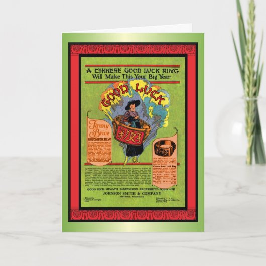 ヴィンテージの旧正月の幸運 シーズンカード (正面)