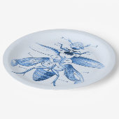 ヴィンテージの昆虫のイメージ|のカブトムシ|の青 ペーパープレート (アングル)