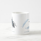 ヴィンテージの昆虫|の寺男のカブトムシ|の青 コーヒーマグカップ (中央)