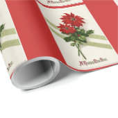 ヴィンテージの明けましておめでとうの花 ラッピングペーパー (ロールコーナー)