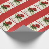 ヴィンテージの明けましておめでとうの花 ラッピングペーパー (角)