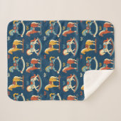 ヴィンテージの明るいベクトルの揺れイラストレーション シェルパブランケット (正面(横))