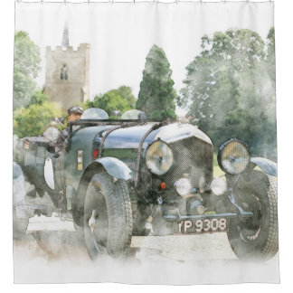 ヴィンテージの昔の自動車シャワー・カーテン シャワーカーテン
