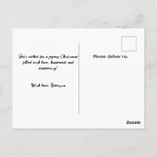 ヴィンテージの昔をテーマにしたクリスマスの冬の子供 ポストカード (裏面)