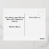 ヴィンテージの昔をテーマにしたクリスマスの冬の子供 箔シーズンポストカード (裏面)