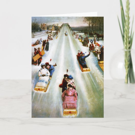 ヴィンテージの星のTobogganing日カード シーズンカード (正面)