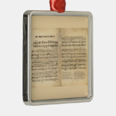 ヴィンテージの星は旗の歌シートの叙情詩をちりばめました メタルオーナメント (右)