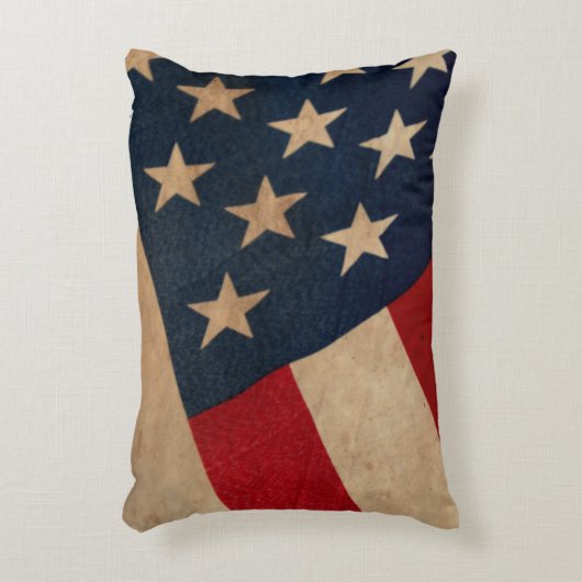 ヴィンテージの星条旗の枕 アクセントクッション (正面(垂直))