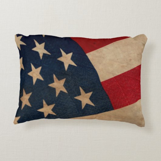 ヴィンテージの星条旗の枕 アクセントクッション (裏面)
