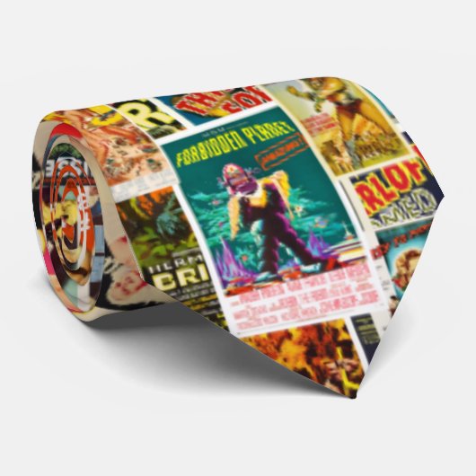 ヴィンテージの映画のポスターのコラージュのタイ ネクタイ (ロール)