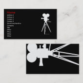 ヴィンテージの映画用カメラのシルエットの名刺 名刺 (正面/裏面)
