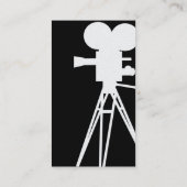 ヴィンテージの映画用カメラのシルエットの名刺 名刺 (裏面)