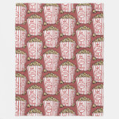 ヴィンテージの映画館のポップコーンの容器 フリースブランケット (正面)