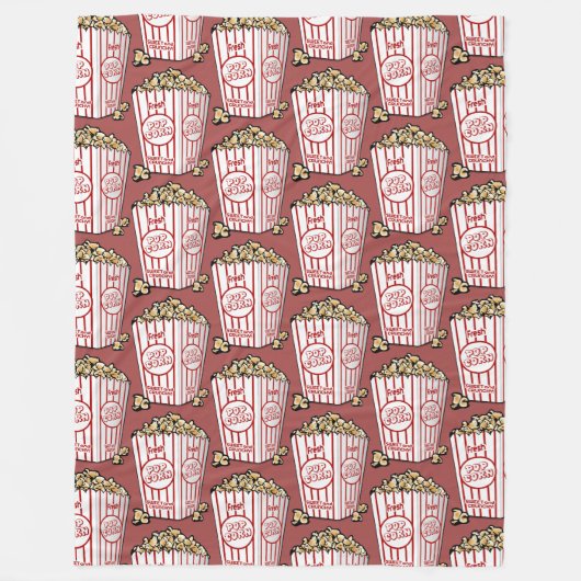 ヴィンテージの映画館のポップコーンの容器 フリースブランケット (正面)