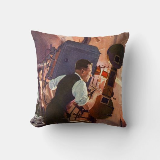 ヴィンテージの映画館の映写技師のフィルムのカメラ クッション (正面)