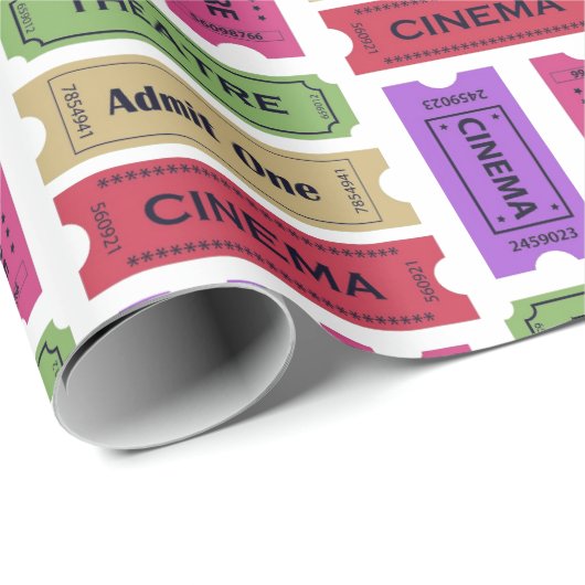 ヴィンテージの映画館及び劇場の切符の半券パターン ラッピングペーパー (ロールコーナー)