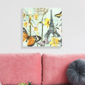 ヴィンテージの春のパリのストレッチされたキャンバス キャンバスプリント (インサイチュ (リビング))