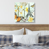 ヴィンテージの春のパリのストレッチされたキャンバス キャンバスプリント (インサイチュ (寝室))