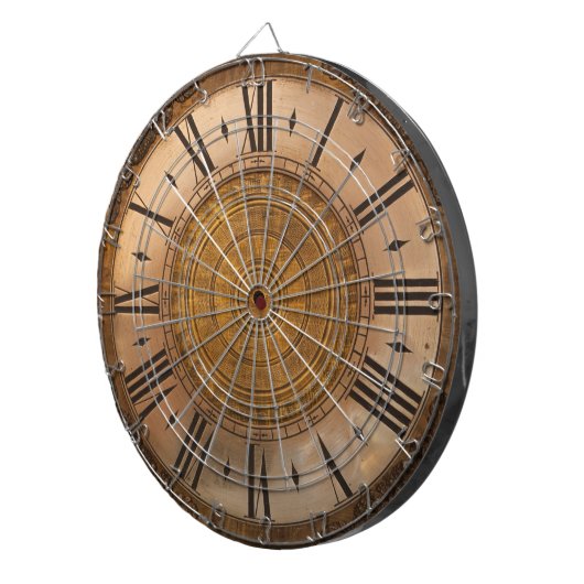 ヴィンテージの時計のデザインの投げ矢板 ダーツボード (正面右)