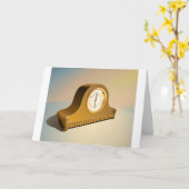 ヴィンテージの時計の挨拶状 カード (黄色い花)