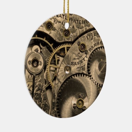 ヴィンテージの時計仕掛けのオーナメント セラミックオーナメント (右)