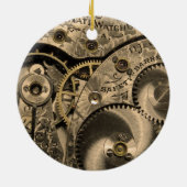 ヴィンテージの時計仕掛けのオーナメント セラミックオーナメント (裏面)