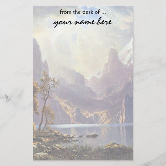 ヴィンテージの景色、アルバートBierstadt著タホ湖 便箋 (正面)