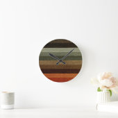 ヴィンテージの暖かい秋の縞模様、地球の調子 ラウンド壁時計 (ホーム)