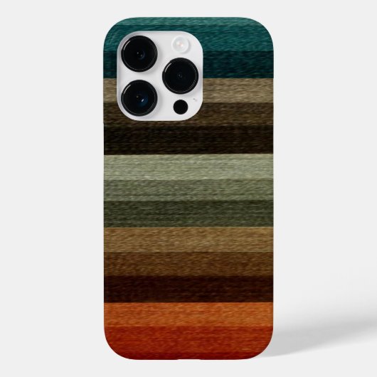 ヴィンテージの暖ストライプのかい秋のパターン、アーストーン Case-Mate iPhoneケース (裏面)