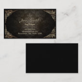 ヴィンテージの暗いダマスク織犬の訓練 名刺 (正面/裏面)