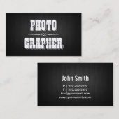 ヴィンテージの暗い木製のカメラマンの名刺 名刺 (正面/裏面)