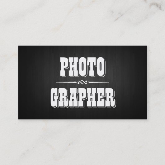 ヴィンテージの暗い木製のカメラマンの名刺 名刺 (正面)