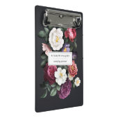 ヴィンテージの暗い花のパーソナライズなクリップボード ミニクリップボード (アングル)