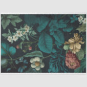 ヴィンテージの暗い花模様の分離 薄葉紙 (正面)