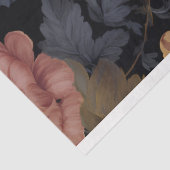 ヴィンテージの暗い花模様 薄葉紙 (詳細)