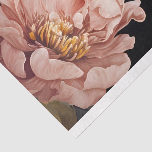 ヴィンテージの暗い花模様 薄葉紙 (詳細)