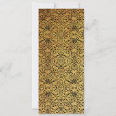 ヴィンテージの暗い黒い金ゴールドダマスクの結婚式 招待状 (裏面)