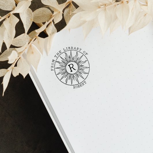 ヴィンテージの書庫から太陽の一文字 ラバースタンプ