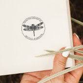 ヴィンテージの書庫から書かれたトンボの本 ラバースタンプ