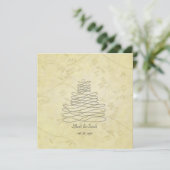 ヴィンテージの書道がケーキの飾りを飾る招待状 招待状 (スタンド正面)