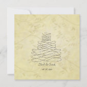 ヴィンテージの書道がケーキの飾りを飾る招待状 招待状 (正面)