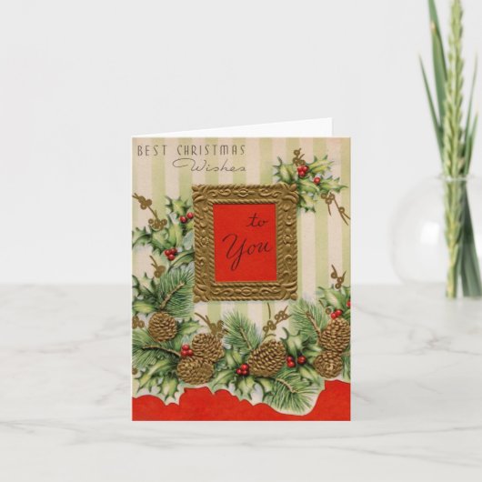 ヴィンテージの最も最高のなクリスマスの願い カード (正面)