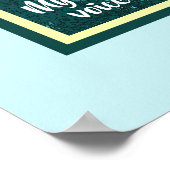 ヴィンテージの月のアートと嵐の海と引用文 ポスター (角)