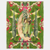 ヴィンテージの月のサンタのモノグラム フリースブランケット (正面)