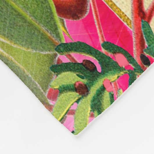 ヴィンテージの月のサンタのモノグラム フリースブランケット (角)