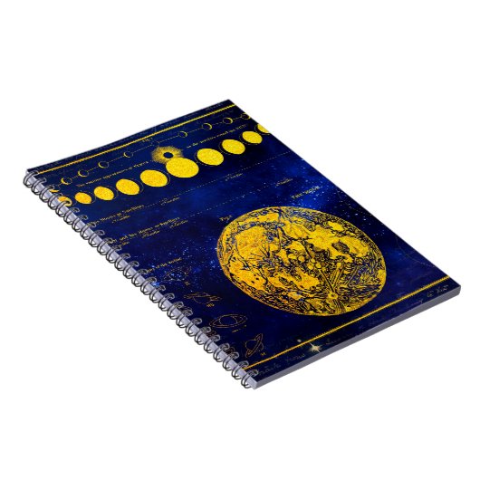 ヴィンテージの月の土星木星金星の位相 ノートブック (右側)