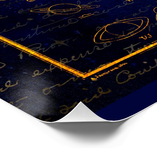 ヴィンテージの月の土星木星金星の位相 ポスター (コーナー)