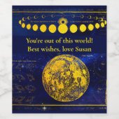 ヴィンテージの月の土星木星金星の位相 ワインラベル (シングルラベル)